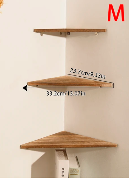 Étagère murale d'angle en bois - KOLO